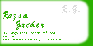 rozsa zacher business card